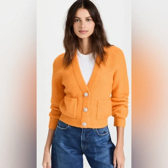 Ganni | Sweaters | Ganni Soft Wool Knit Cardigan Sweater Bright